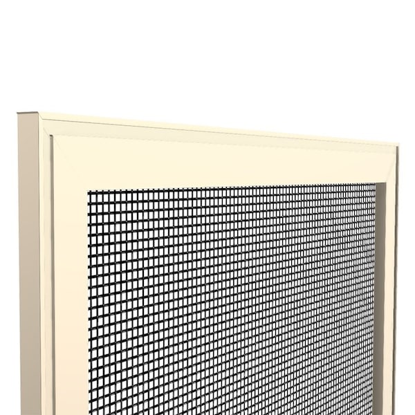 44 In W X 50 In H Full Screen Window Screen, FS1, Charcoal Fiberglass Mesh, Almond